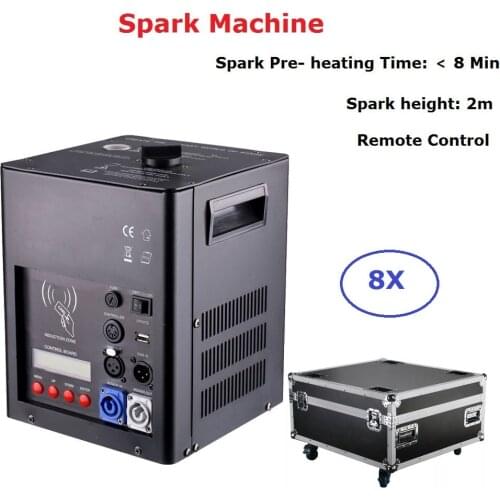 8 Units High Power 500W Portable Cold Spark Fireworks Machine DMX / Remote Control Fountain Sparkular Firework For XMAS Dj Shows