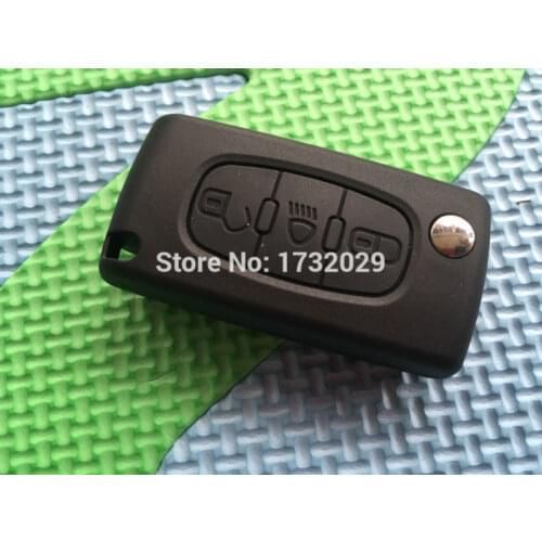 1pc Replacement Key Shell For Citroen C4 C5 C6 Light Symbol FOB REMOTE CASE 3 button flip key blank uncut VA2 blade no logo