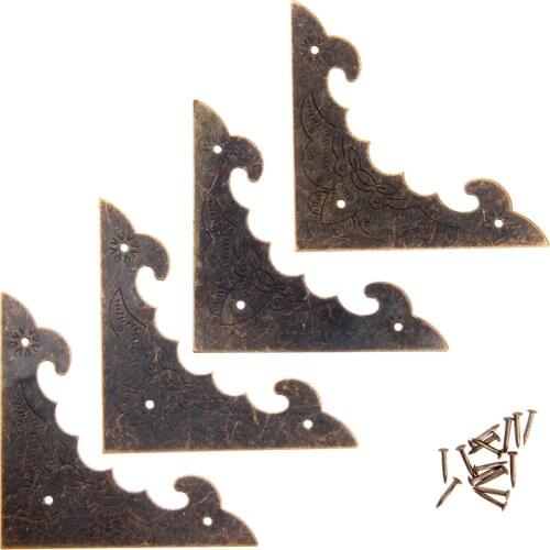 4Pcs Decoration Corner Bracket Antique Jewelry Wooden Box Foot Leg Corner Protector Crafts Furniture Fittings Hardware 40mm/58mm