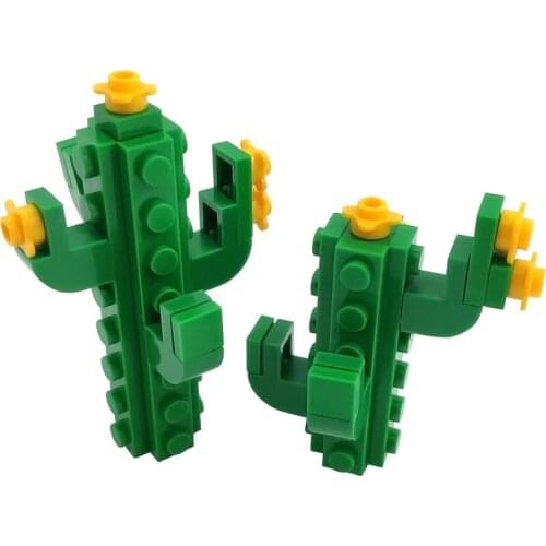 For Creator MOC Plant Cactus Flowers Artificial Cactus Assemble City DIY Parts Building Blocks Educational Toys for Children Kit