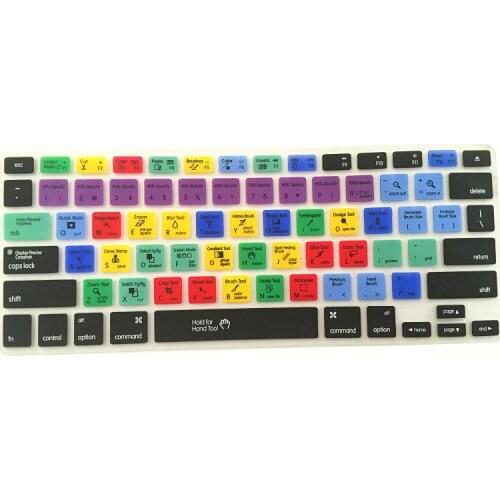 For Adobe Photoshop Illustrator Keyboard Shortcut Design Functional Silicone Cover For Macbook Pro Air 13 15 17 Protector Stic
