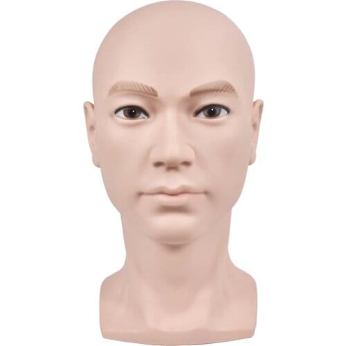 Soft PVC Bald Wig Making Mannequin Training Head Wig Stand Manican Head For Wig Making Training Practice Hat Earphone Display