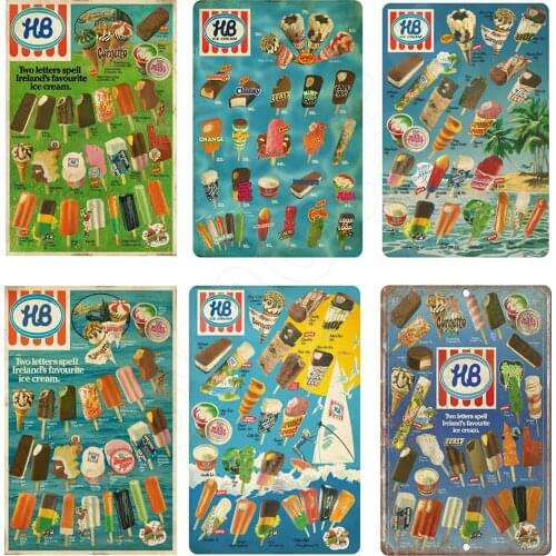 Hb-Retro Metal Tin Sign Plaque For Wall Decor Distressed Art Poster Ice Cream Ireland 80 Elegant Gift Novelty