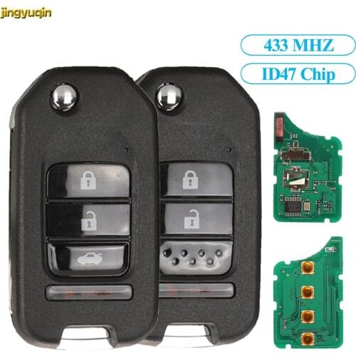 Jingyuqin Remote Car Key Control 433MHZ ID47 A/G System For Honda Civic Accord City CR-V Jazz XR-V Vezel HR-V FRV XRV HRV GREIZ