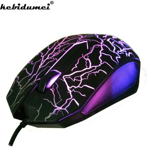 Kebidumei 2400 DPI 3 Buttons LED USB Wired Computer Mouse Professional Ultra-precise Game Gaming Mouse for PC Laptop 7 Colors