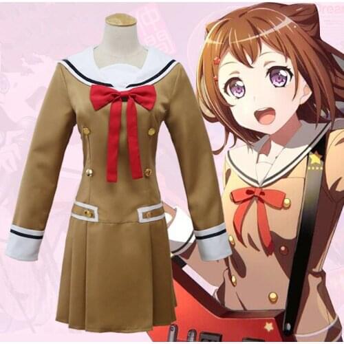 Anime BanG Dream OYAMA Kasumi HANAZONO Cosplay Costume School Girl Uniform Dress Outfit Custom Made Dropshipping