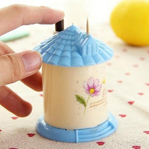 Creative House Shaped Toothpick Holder Pocket Small Press The Automatic Pop-up Toothpick Box Living Room Desktop Decoration