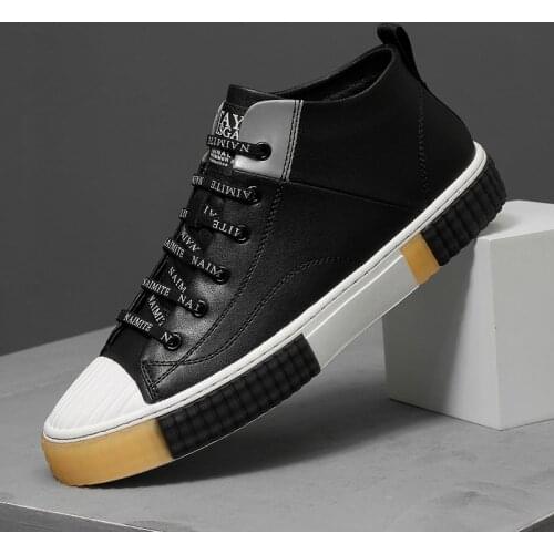 Quality Men Casual Cow Leather Sneakers Black Designer Footwear Leisure Walk Loafers Man Luxury Shoes Designers Brand Mens Shoes