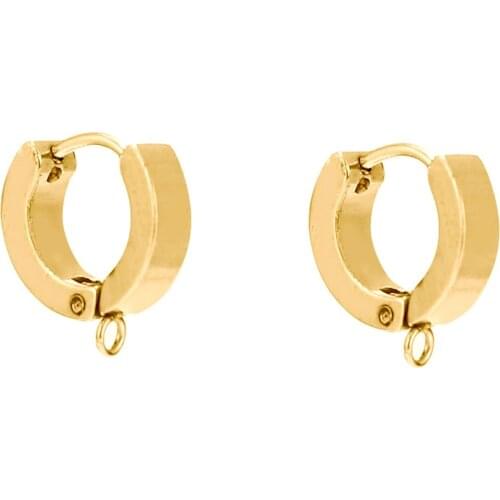 10pcs Stainless Steel Gold Huggie Earring Hooks Ear Post Findings for DIY Jewelry Components