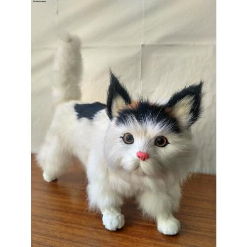 Artificial standing cat model,polyethylene&fur cat large 30x12x27cm handicraft home decoration gift b2000