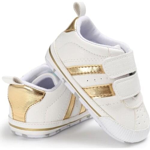 Fashion Toddler Soft Sole Hook Loop Prewalker Sneakers Baby Boy Girl Crib Shoes Newborn Leather Sports Non-slip Walker Shoes