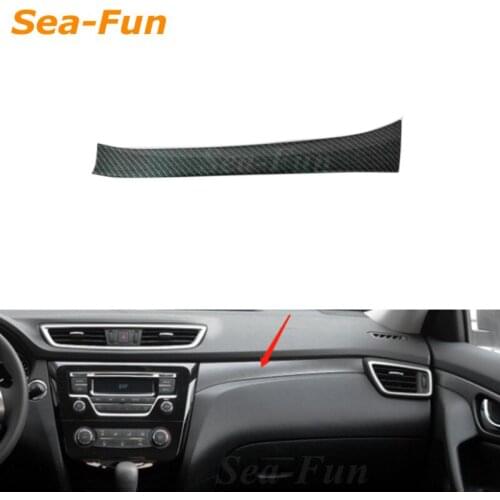 ABS Carbon Fibre Car Central Control Panel Strip Cover Trim for Nissan X-trail T32 Rogue Qashqai J11 Rogue Sport 2014-2018