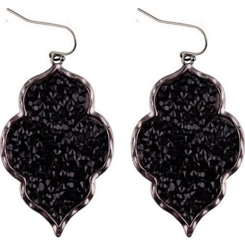 2020 New Arrival Pave Morocco Black Rhinestone Earrings for Women Trendy Summer Designer Brand KS Statement Earrings Wholesale