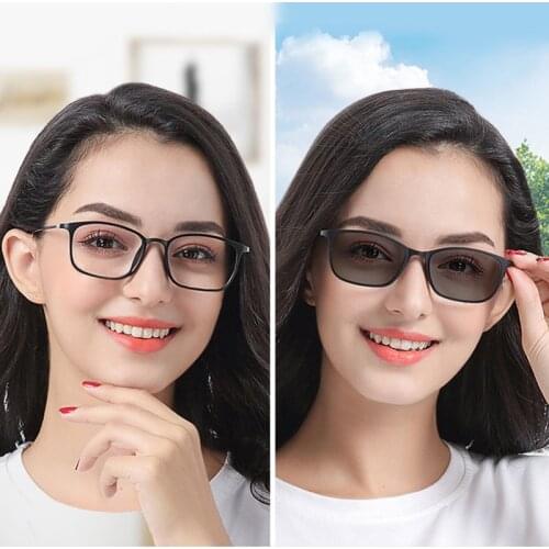 Chameleon Lenses Dark Sunglasses Glasses Women TR 90 Light Flexible Eyeglasses for Men Anti Blue Ray Lens