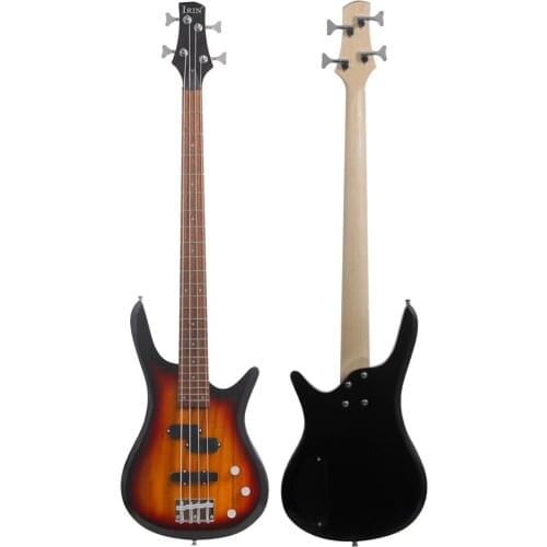 Professional 4 String Electric Bass Guitar Sunset Color 24 Frets Bass Guitar Solid Wood Fingerboard Stringed Musical Instrument