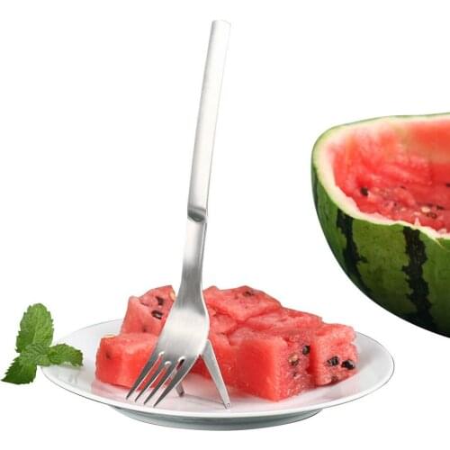 Watermelon Slicer Cut Melon Tool 304 Stainless Steel Meat Cutter Fruit Slicer Melon Fruit Cutting Fork Spoon For Kitchen Tools