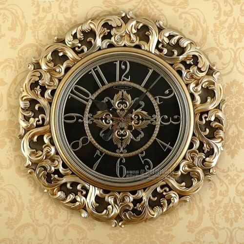 Luxury Vintage Wall Clock Antique Oversized Art 3D European Art Wall Clock Creative Quartz Zegar Na Sciane Home Decor DE50ZB