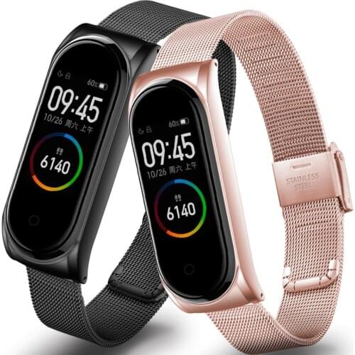 Mesh Strap For Xiaomi Mi Band 5 4 3 Watch Band Stainless Steel Bracelet For Mi Fit 5 Wristband Accessories