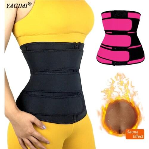 YAGIMI Fajas Colombian Waist Trainer Body Shaper Slimming Corset Workout Fitness Sweat Belt with 3 Trainer Belts Belly Shapewear