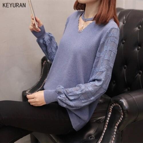 Women Sweaters 2021 New Solid Color Long Sleeve Thin Pull Femme Sweaters Vintage Loose Oversize Knit Pullover Sweaters Plus Size