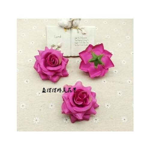 06 Home &wedding decoration artificial flowers DIY simulation flower rose head silk false flower wall arch wedding ball 6CM