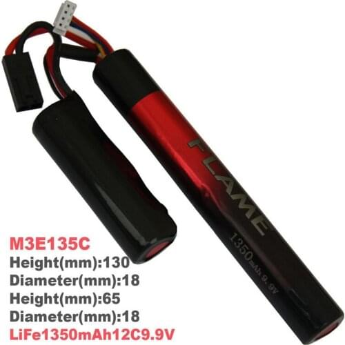 1pcs 100% Orginal Flame 9.9V 1350mAh 12C LiFePO4 Airsoft CQB/R Battery M3E135C Drop shipping
