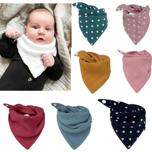 1pcs Baby Bibs Muslin Cotton Triangle Bib Fashion Newborn Feeding Saliva Towel Bandana Burp Cloth Accessories Shower Gifts