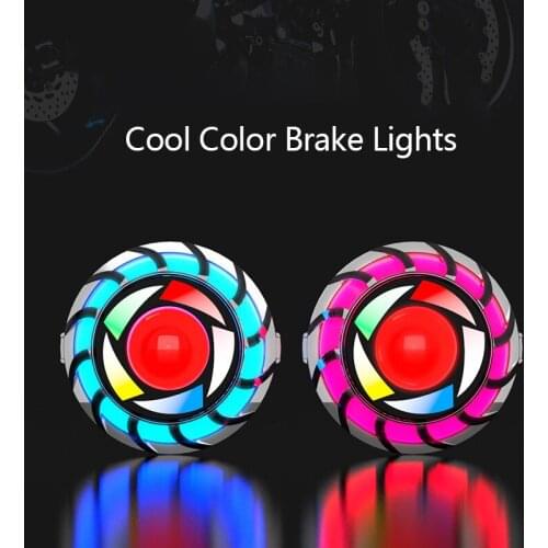 1PC Durable New Angel Eye Flash Motorcycle Headlight Tail Brake Rear Lights LED Motorbike Accessories Universal Brake Lamp 12V