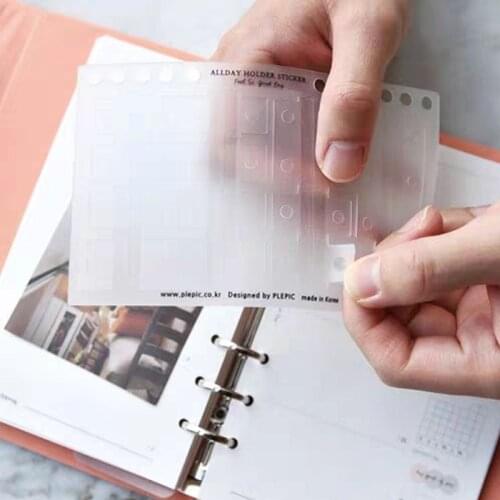 10pcs Creative 6-Hole Translucent Storage Hanging Buckle Sticker Loose-leaf Hole Protection Supplementary Stickers For Office