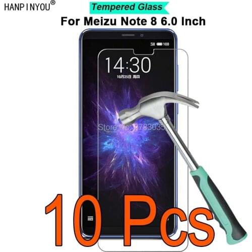 10 Pcs/Lot For Meizu Note 8 6.0" 9H Hardness 2.5D Ultra-thin Toughened Tempered Glass Film Screen Protector Guard