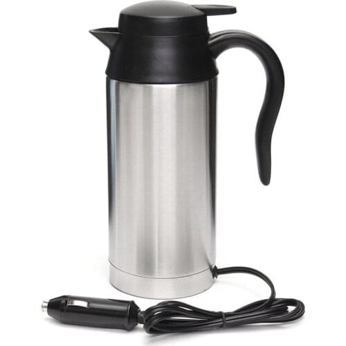 12V 750ml Vehicular Kettle Car Electric Pot Stainless Steel Coffee Mug With Cigarette Lighter Auto Accessories Coffee Kettle