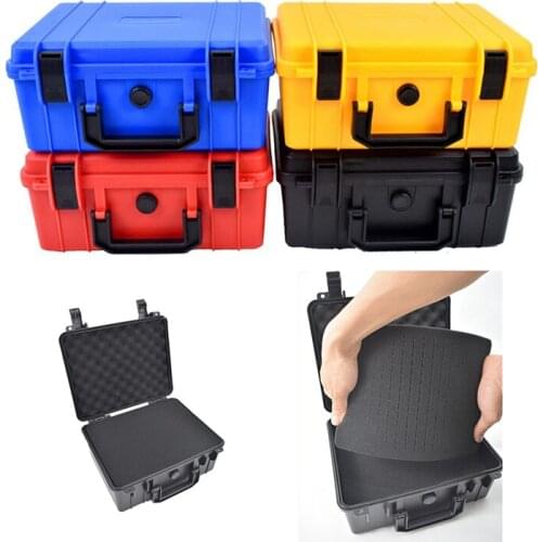 279x234x126mm Portable Toolbox Safety Instrument Tool Box ABS Plastic Storage Sealed Tool Case Thickened Shockproof Box w Sponge