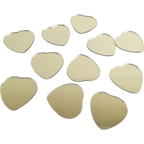 3CM Heart Glass Mosaic Tiles, Real Hearts Mirror Glass ,DIY Mirror Accessory ,100pcs/lot