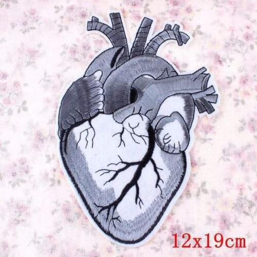 5pcs/lot Heart Embroidery Patch For Clothing Punk Motif Iron On Patches DIY Badge Garment Decoration 3colors