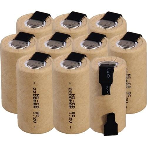 Lowest price 10 piece SC battery 1.2v batteries rechargeable 2200mAh nicd battery for power tools akkumulator