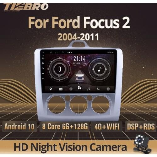 TIEBRO 2DIN Android10.0 Car Radio For Ford Focus 2 2004-2011 GPS Navigation Stereo Receiver Auto Radio DSP Bluetooth Player IGO