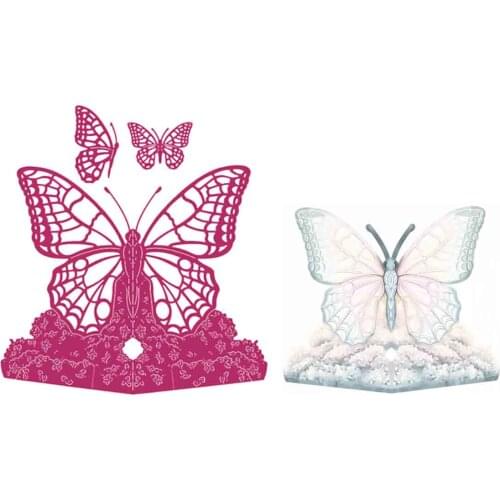 Butterfly 3D Card Shape Metal Cutting Dies Scrapbook Embossed Paper Card Album Craft Template Cut Die Stencils New 2021