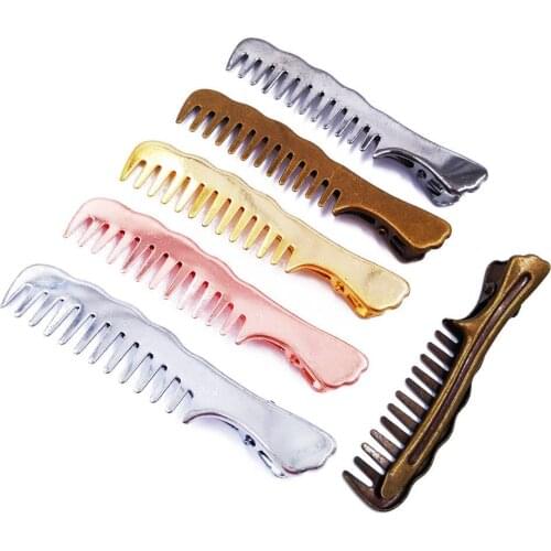 Free Shipping 120piece 13x60mm Comb Shape Hair Clips Hairgrips accessories Duckbill Clip Jewelry Findings Wholesale HCF21