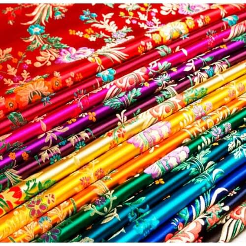 Silk fabric brocade Imitation smoothy shiny jacquad fabric curtain bag pillow dress cosplay cloth