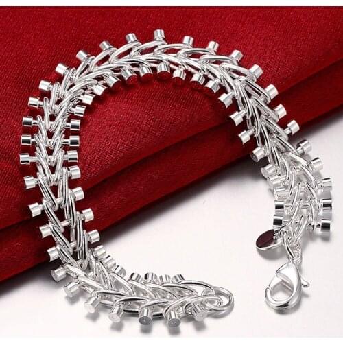 Hot Selling Silver 925 Jewelry Chain Link Bracelet Women Men Luxury Jewelry Gift