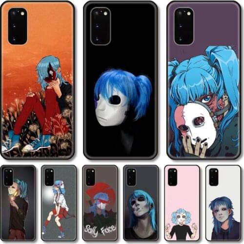 Blue hair boy Phone Case For Samsung Galaxy Note S 21 20 10 9 8 E Lite FE UW Ultra 5G PRO Black Shell Cover