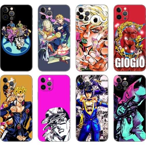 Black tpu case for iphone 5 5s se 6 6s 7 8 plus x 10 XR XS 11 12 mini pro MAX back cover JOJO 39 s Bizarre Adventure Japanese
