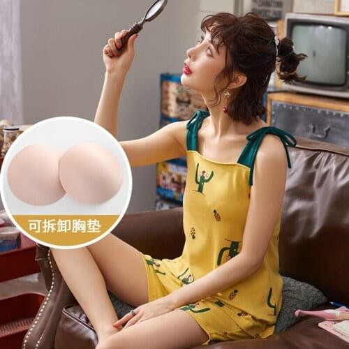 Is pure and fresh and sweet summer cotton sleeveless can wear suit of household to take two pieces of household to take