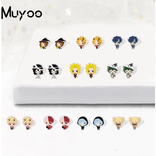 2021 New My Halloween Hero Academia Characters Halloween Time Handcraft Acrylic Epoxy Resin Stud Earrings