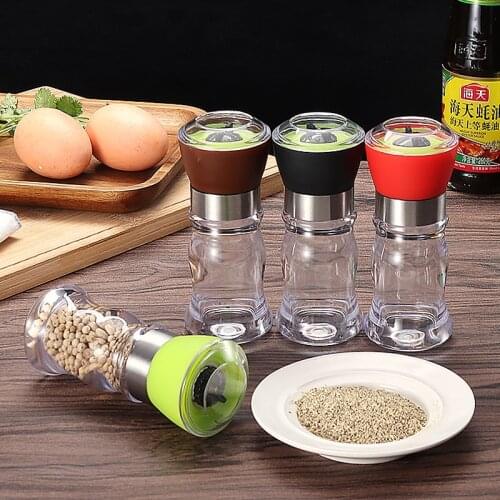 2pcs Ceramic Core Manual Salt Pepper Mill Grinder Portable Mill Seasoning Muller Kitchen Tools Spice Sauce Grinder Pepper Mill