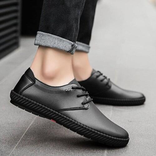 Men Casual Shoes with Black Young Fashion Non-slip Breathable Oxfords 2021 Dress Formal Business Formal Black Wedding Shoes
