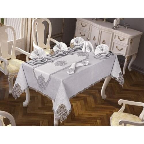 26 piece Elegant Table Cover Set Silver
