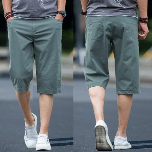 New Arrival Summer Loose Casual Cotton Young Mens Super Large Fashion Outerwear Comfortable Seven Size 28-42 44 46