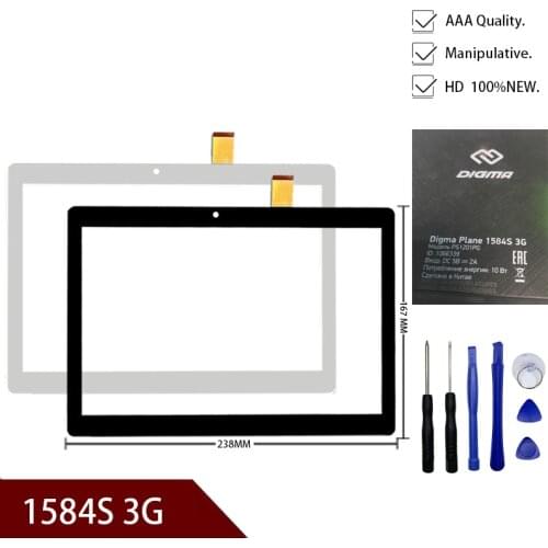 Original Touch Panel For 10.1" Digma Plane 1584S 3G PS1201PG Tablet touch screen and Tempered Glass film / HZYCTP-101886A touch