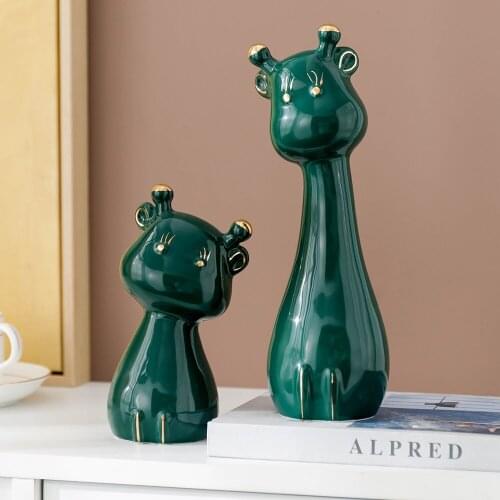 A Pair Ceramic Deer Sculpture Modern Art Living Room Decoration Childrens Bedroom Decor Accessories Nordic Decoration Home